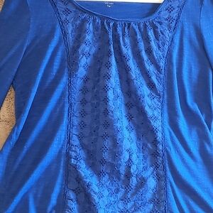 Chicos Size 1 Cobalt Blue Top